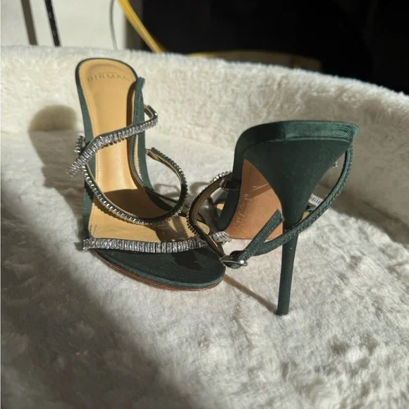 Dark green rhinestone sparkly heels Alexandre Birman sz 7/38 - Picture 3 of 7